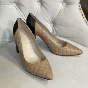 Nude and black leather Marc Fisher pumps / heels size 6.5